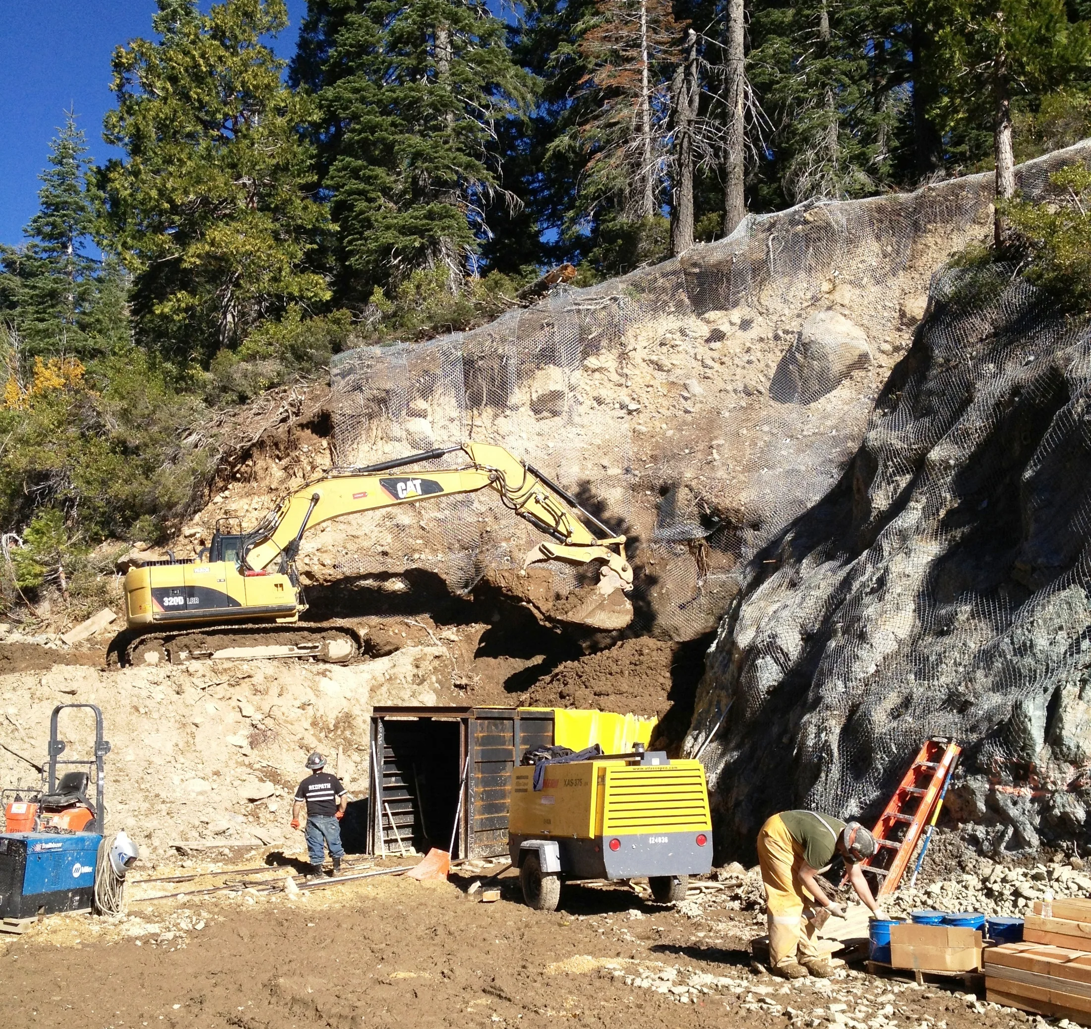 Equipment at the Telegraph mine portal
